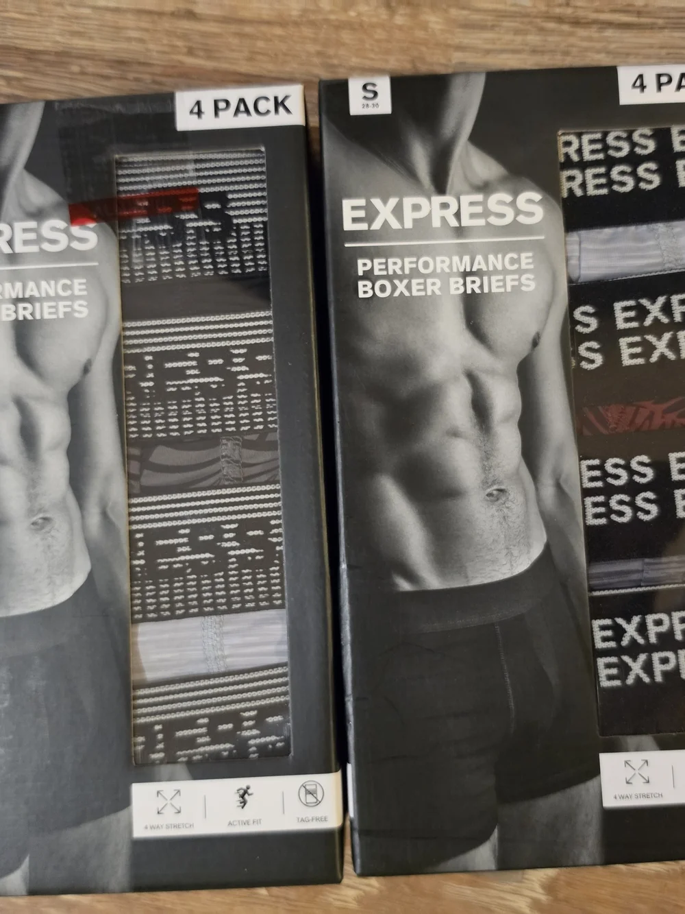 Express Men's Performance Boxer Briefs - Black & Gray (4-Packx2boxes)